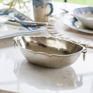 Peltro Oval Bowl with Rings - La Cuisine