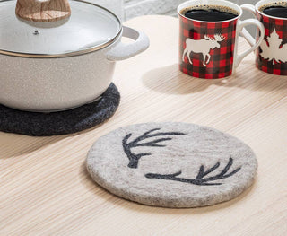 Stag Horn Trivet-Oatmeal-8"D - La Cuisine