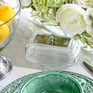 Vintage Glass Covered Butter Dish - La Cuisine