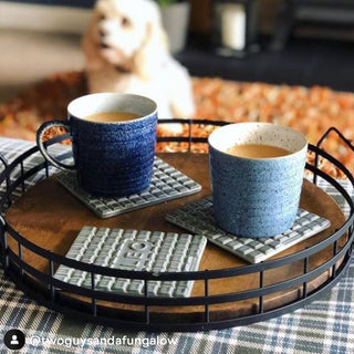 Studio Blue Ridged Coffee Mugs, Set/2