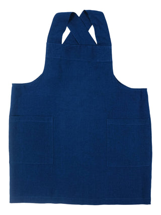 KAF Home Firenze Stone Washed Linen Cross Back Smock Apron: Black - La Cuisine