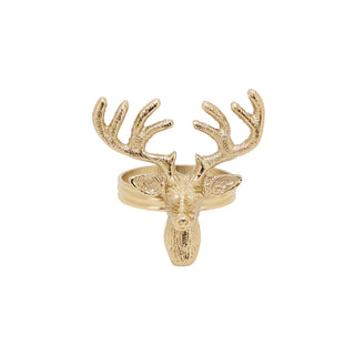 Reindeer Design Napkin Ring: Gold