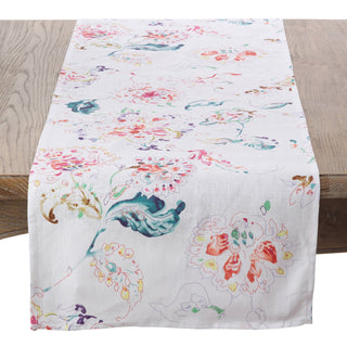 Printed Floral Design Runner: Natural / 16"x72"