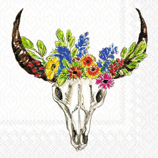 Floral Skull Paper Cocktail Napkins Pkg/20 - La Cuisine