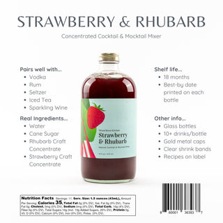 Strawberry & Rhubarb Cocktail and Mocktail Mixer, 16 fl oz - La Cuisine