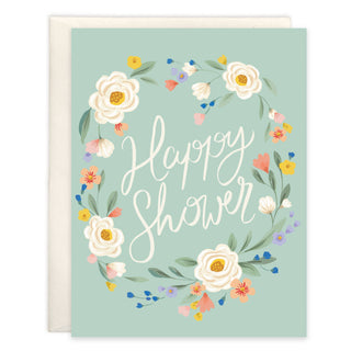 With Scripture Wedding Shower Card - Shower Flower Border - La Cuisine
