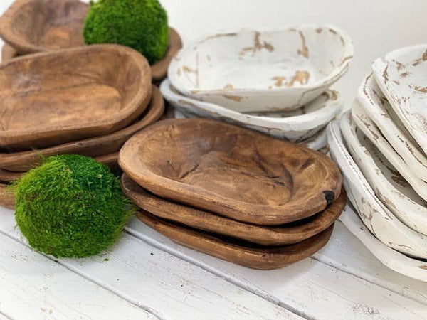 Wooden Dough Bowl, Home Decor