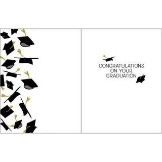 Graduation Card - Black and Gold Caps - La Cuisine