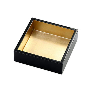 Lacquer Cocktail Napkin Holder, Black & Gold