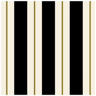 Black and Gold Awning Stripe Cocktail Napkins - 20/pk - La Cuisine