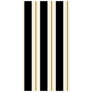 Black and Gold Awning Stripe Guest Napkins - 16/pk - La Cuisine