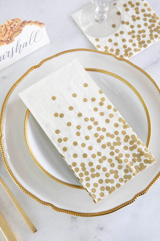 Gold Confetti Guest Napkin - 16/pkg - La Cuisine