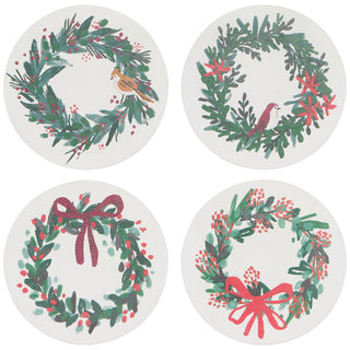 Wreaths Soak Up Coasters, Set/4 - La Cuisine