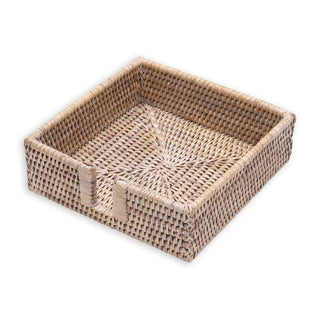 Rattan Luncheon Napkin Holder, White Natural - La Cuisine