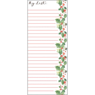 Holiday List Pad - Holly and Berries