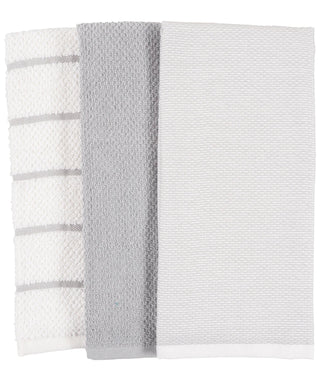 Ayesha Curry Terry Towels, Light Gray - La Cuisine