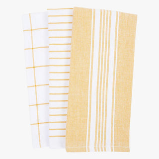 Monaco Dual Purpose Terry Towel, Set/3 Ochre - La Cuisine