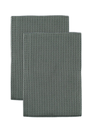 Waffle Microfiber Towel - Cadet Grey - set/2 - La Cuisine