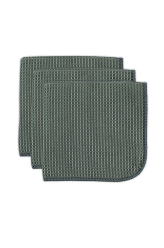 Waffle Microfiber Cloth - Cadet Grey - set/3 - La Cuisine
