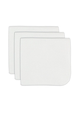 Waffle Microfiber Cloth - White - set/3 - La Cuisine