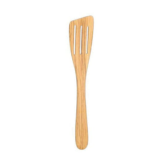 12" Curved Slotted Wooden Spatula - La Cuisine