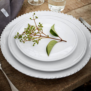 White Friso Dinner Plate by Costa Nova, 11-inch porcelain dinnerware with a sleek, minimalist design, perfect for daily meals.