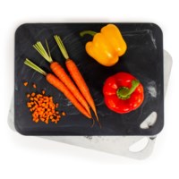 Cutting Mat 2Pc/ST Marble Black & White 29x38x15" - La Cuisine