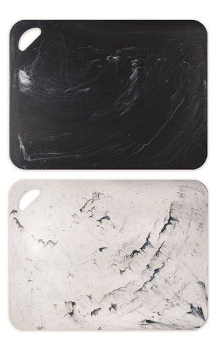 Cutting Mat 2Pc/ST Marble Black & White 29x38x15" - La Cuisine