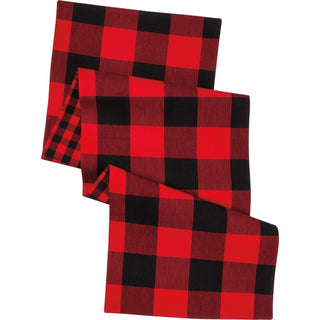 Table Runner - Red and Black Buffalo Check - La Cuisine
