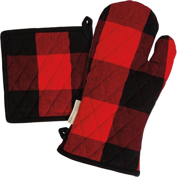 Black Checked Pot Holders 