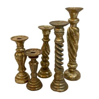 Gold Pillar Candle Holders - La Cuisine