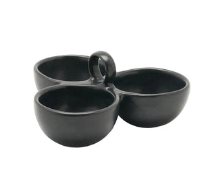 Desmond Glaze Triple Nut Dish - Black - La Cuisine