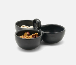 Desmond Glaze Triple Nut Dish - Black - La Cuisine