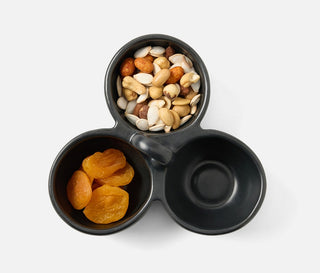 Desmond Glaze Triple Nut Dish - Black - La Cuisine