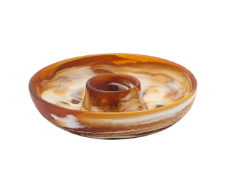 Hugo Amber Swirled Chip And Dip Bowl - La Cuisine