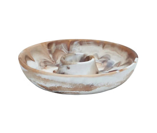 Hugo Brown Swirled Chip And Dip Bowl