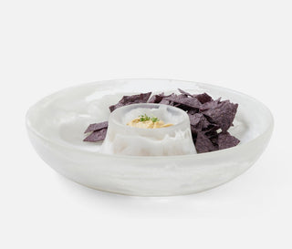 Hugo White Swirled Chip And Dip Bowl - La Cuisine