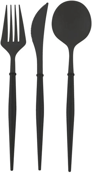 Plastic Cutlery Black/Black Handle - La Cuisine