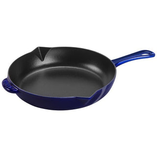 10" Cast Iron Fry Pan, Dark Blue - La Cuisine