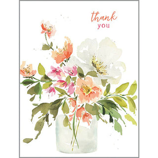 Thank you card - Peach Bouquet