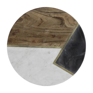 Elements Marble/Acacia Round Serving Board 11.8" - La Cuisine
