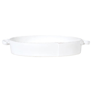 Lastra White Handled Oval Baker - La Cuisine