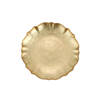 Baroque Glass Gold Cocktail Plate - La Cuisine