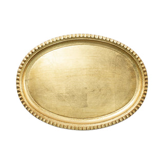Florentine Wooden Gold Small Oval Tray - La Cuisine