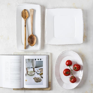 Lastra White Small Oval Platter - La Cuisine