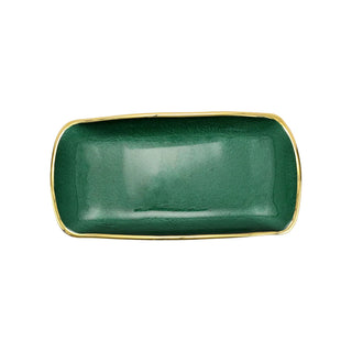 Metallic Glass Emerald Rectangular Tray - La Cuisine