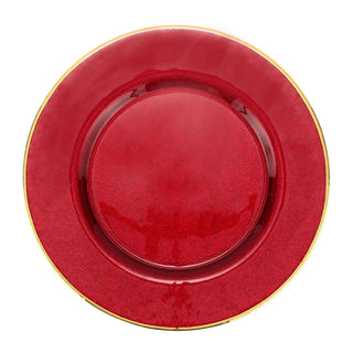 Metallic Glass Ruby Service Plate/Charger - La Cuisine