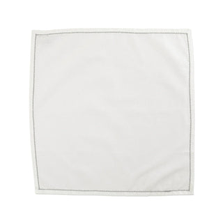 Cotone Linens Ivory Napkins w/ Light Grey, Set/4 - La Cuisine