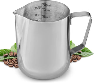 Stainless Steel Frothing Pitcher with Measurements - La Cuisine