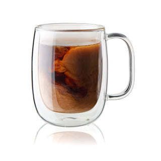 Sorrento Coffee Glass Mug, 12 oz. Set of 2 - La Cuisine